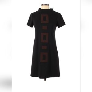 Muse Black and Brown A-line Mini Dress for Work